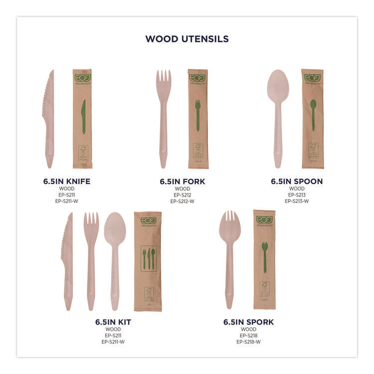 Wood Cutlery, General Purpose Knife, Natural, 500/Carton
