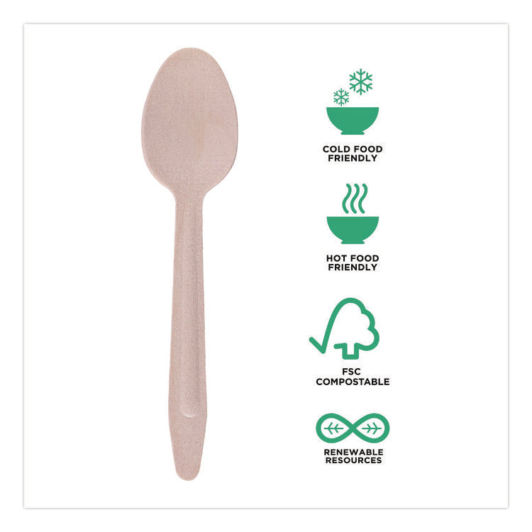 Wood Cutlery, General Purpose Spoon, Natural, 500/Carton