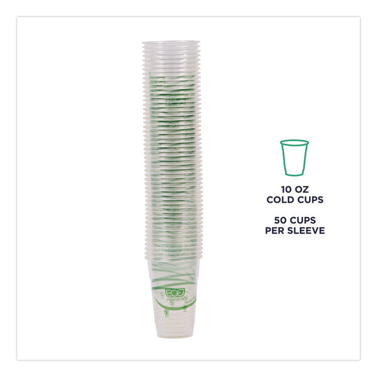GreenStripe PLA Cold Cups, 10 oz, Plastic, Clear, 1,000/Carton