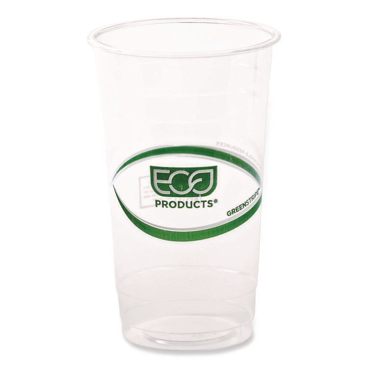 GreenStripe Renewable and Compostable PLA Cold Cups, 24 oz, Plastic, Clear, 50/Pack, 20 Packs/Carton