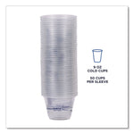BlueStripe 25% Recycled Content Cold Cups, 9 oz, Plastic, Clear/Blue, 50/Pack, 20 Packs/Carton