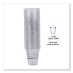 BlueStripe 25% Recycled Content Cold Cups, 12 oz, Plastic, Clear/Blue, 50/Pack, 20 Packs/Carton