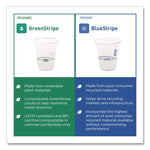 BlueStripe 25% Recycled Content Cold Cups, 12 oz, Plastic, Clear/Blue, 50/Pack, 20 Packs/Carton