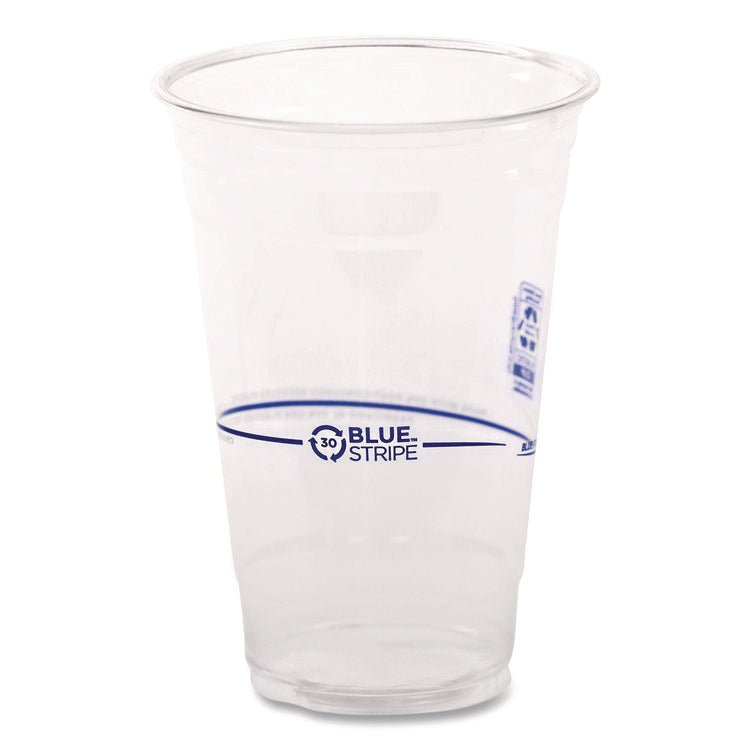 BlueStripe Recycled Content Clear Plastic Cold Drink Cups, 24 oz, 600/Carton