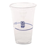BlueStripe 25% Recycled Content Cold Cups, 20 oz, Plastic, Clear/Blue, 1,000/Carton