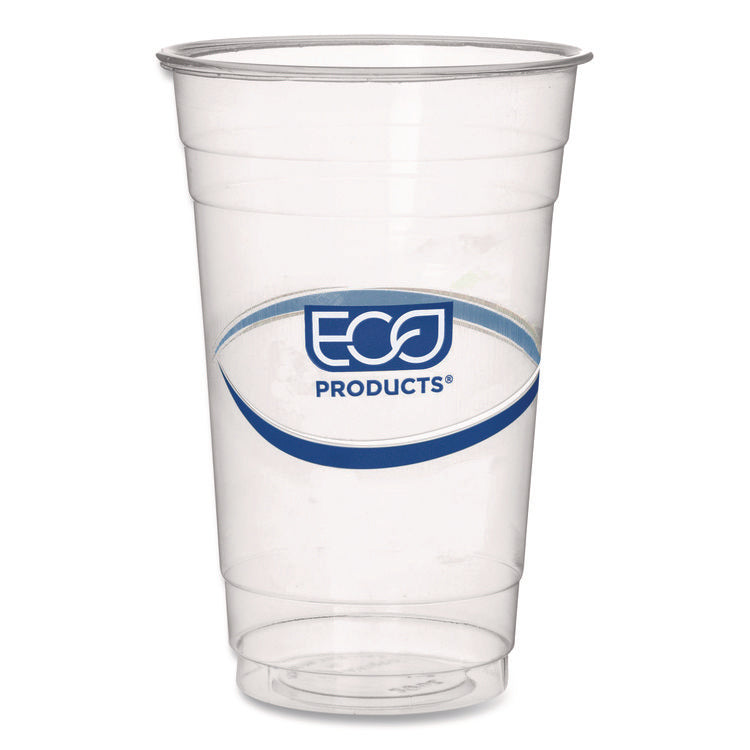 BlueStripe 25% Recycled Content Cold Cups, 20 oz, Plastic, Clear/Blue, 1,000/Carton