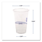 BlueStripe Recycled Content Clear Plastic Cold Drink Cups, 24 oz, 600/Carton