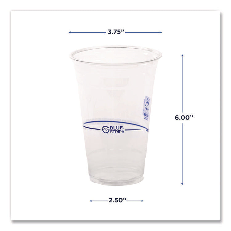 BlueStripe Recycled Content Clear Plastic Cold Drink Cups, 24 oz, 600/Carton