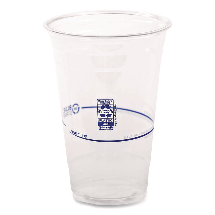 BlueStripe Recycled Content Clear Plastic Cold Drink Cups, 24 oz, 600/Carton