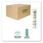 Plantware Compostable Cutlery, Knife, Plastic, White, 1,000/Carton