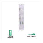 Plantware Compostable Cutlery, Spoon, Plastic, White, 1,000/Carton