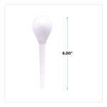 Plantware Compostable Soup Spoon, Heavyweight, Plastic, White, 50/Pack, 20 Packs/Carton