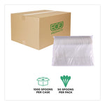 Plantware Compostable Soup Spoon, Heavyweight, Plastic, White, 50/Pack, 20 Packs/Carton