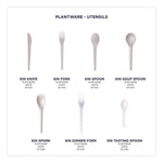 Plantware Compostable Soup Spoon, Heavyweight, Plastic, White, 50/Pack, 20 Packs/Carton