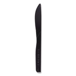 100% Recycled Content Cutlery, Knife, Plastic, Black, 50/Pack, 20 Packs/Carton