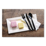100% Recycled Content Cutlery, Fork, Plastic, Black, 50/Pack, 20 Packs/Carton
