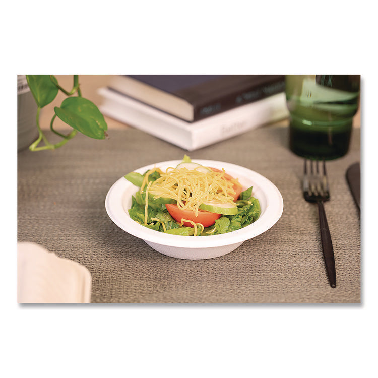 ChampWare Molded Fiber Tableware, Bowl, 12 oz, White, 125/Sleeve, 8 Sleeves/Carton