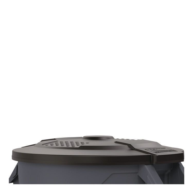 Utility Trash Can Lid for 32 gal Trash Can, 22.22" Diameter x 3", Black