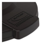 Utility Trash Can Lid for 44 gal Trash Can, 24.88" Diameter x 3", Black