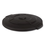 Utility Trash Can Lid for 44 gal Trash Can, 24.88" Diameter x 3", Black