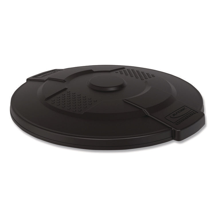 Utility Trash Can Lid for 44 gal Trash Can, 24.88" Diameter x 3", Black