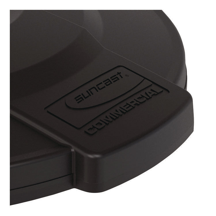 Utility Trash Can Lid for 32 gal Trash Can, 22.22" Diameter x 3", Black