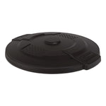 Utility Trash Can Lid for 32 gal Trash Can, 22.22" Diameter x 3", Black