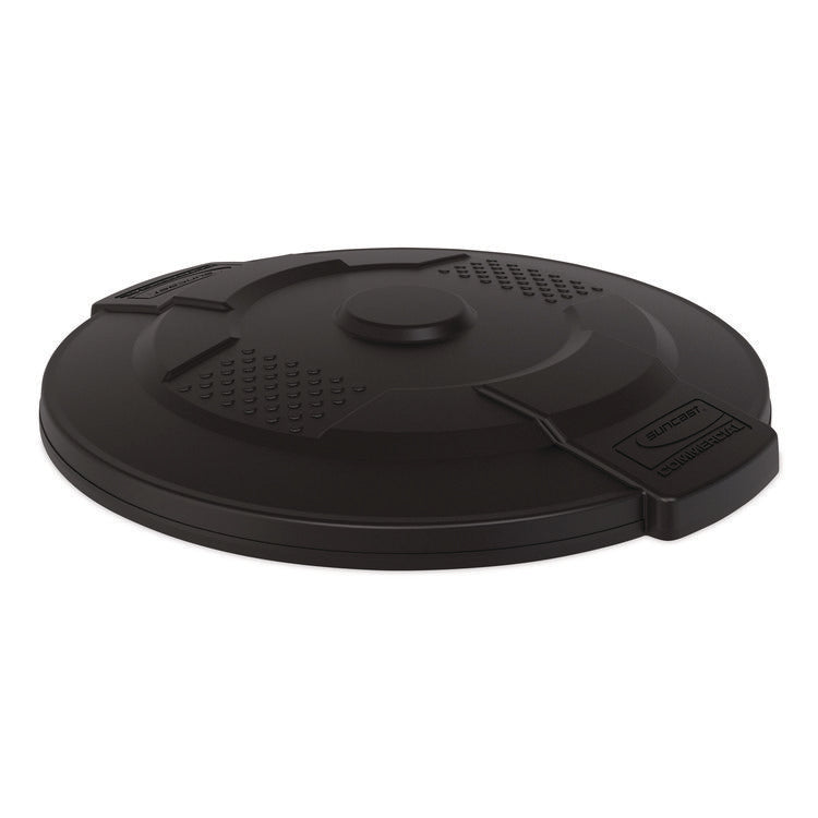 Utility Trash Can Lid for 32 gal Trash Can, 22.22" Diameter x 3", Black