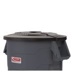 Utility Trash Can Lid for 44 gal Trash Can, 24.88" Diameter x 3", Black