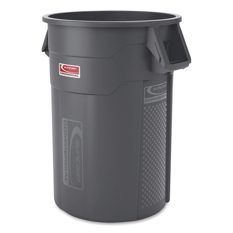 Injection Molded Utility Trash Can, 44 gal, Plastic/Resin, Gray