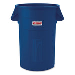 Injection Molded Utility Trash Can, 44 gal, Plastic/Resin, Blue