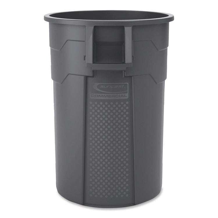 Injection Molded Utility Trash Can, 44 gal, Plastic/Resin, Gray
