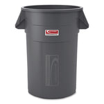 Injection Molded Utility Trash Can, 44 gal, Plastic/Resin, Gray