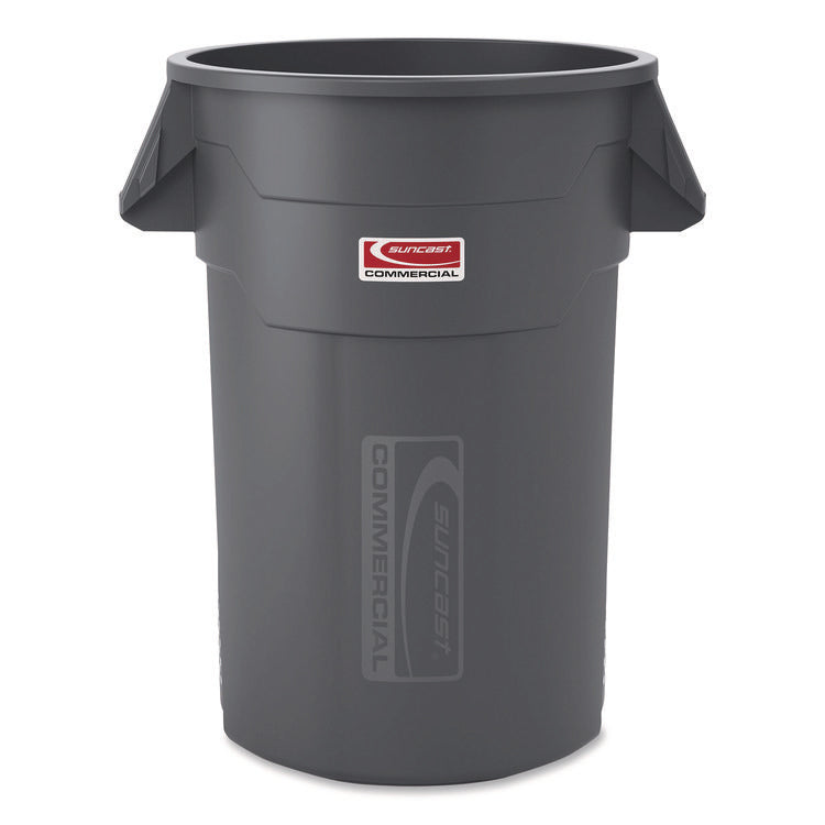 Injection Molded Utility Trash Can, 44 gal, Plastic/Resin, Gray