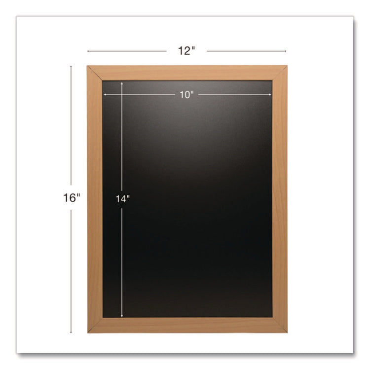 Chalkboard Sign, Black Surface, Brown Frame, 12 x 16