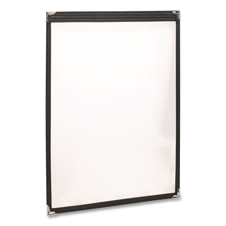 Menu Holder For 11 x 17 Menus, Portrait Orientation, 11.7 x 18, Clear/Black/Silver