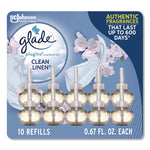 Plugins Scented Oil Refill, Clean Linen, 0.67 oz, 10/Pack
