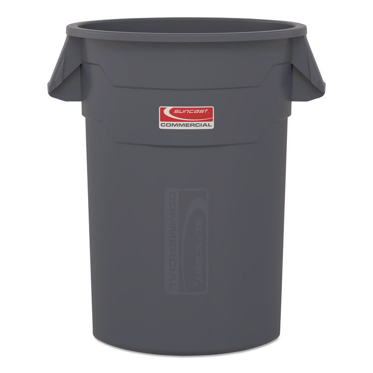 Injection Molded Utility Trash Can, 20 gal, Resin, Gray