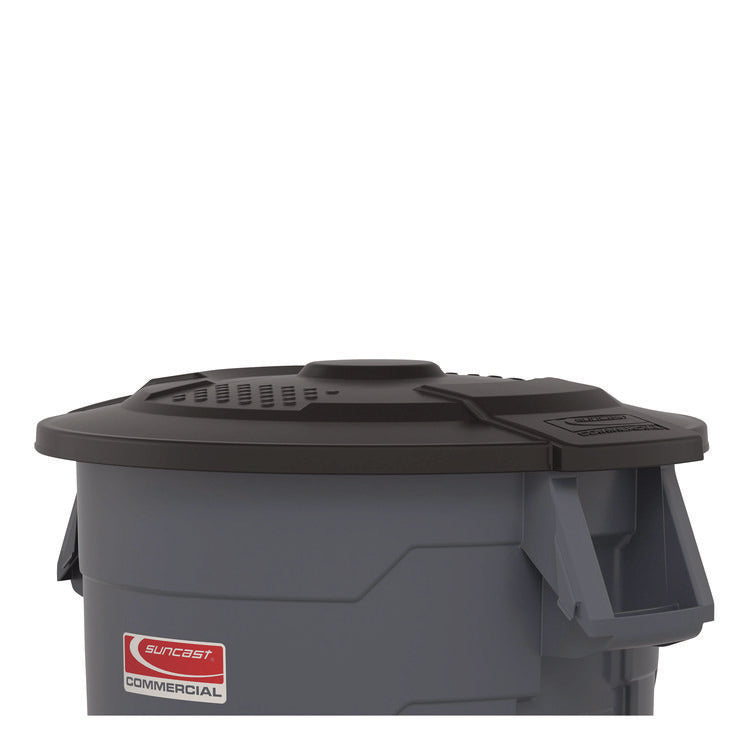 Utility Trash Can Lid for 20 gal Trash Can, 19.74" Diameter x 2.9", Black