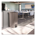 Step-On Trash Can, 23 gal, Resin, Platinum Metallic