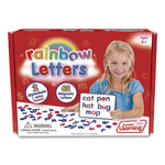 Rainbow Lowercase Letters, (2) Alphabet Sets, (2) Extra Vowel Sets, +/- 1.6" Tall, Blue Consonants, Red Vowels, 62 Pieces