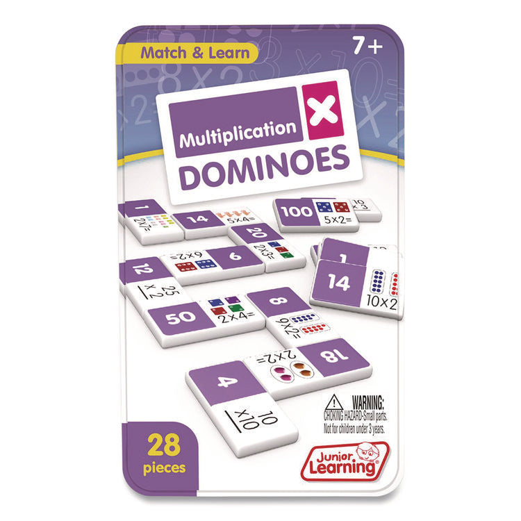 Multiplication Dominoes, 1 to 2 Players, Grades 2 to 4, 28 Pieces