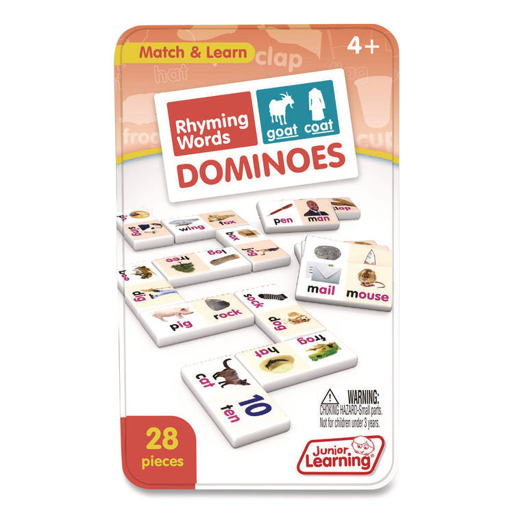 Rhyming Words Dominoes, 1 to 2 Players, Grades Pre-K to 5, 28 Pieces