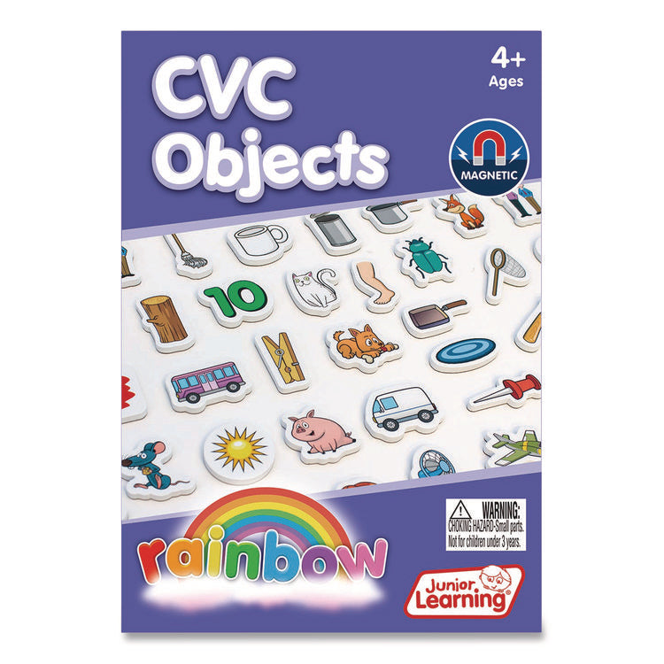 Rainbow CVC Objects, +/- 1.6" Tall, Assorted Objects and Object Colors, White Background, 40 Pieces
