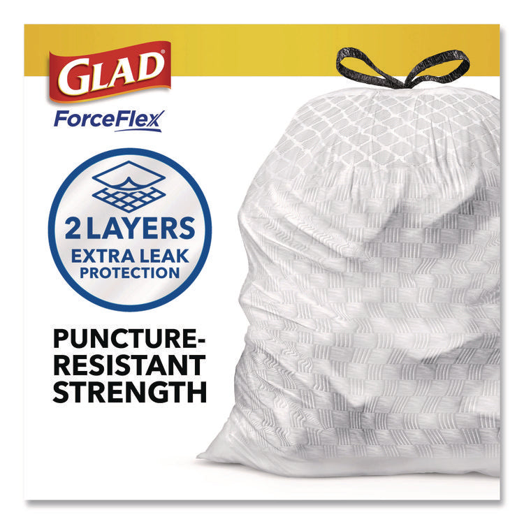 ForceFlex Tall Kitchen Drawstring Trash Bags, Drawstring, 13 gal, Fresh Clean Scent, 10.19 x 9.81, Gray, 110/Roll, 3/Carton
