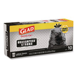 Large Quick-Tie Trash Bags, Tie-Flap, 30 gal, 0.81 mil, 30 x 33, Black, 10 Bags/Box, 12 Boxes/Carton