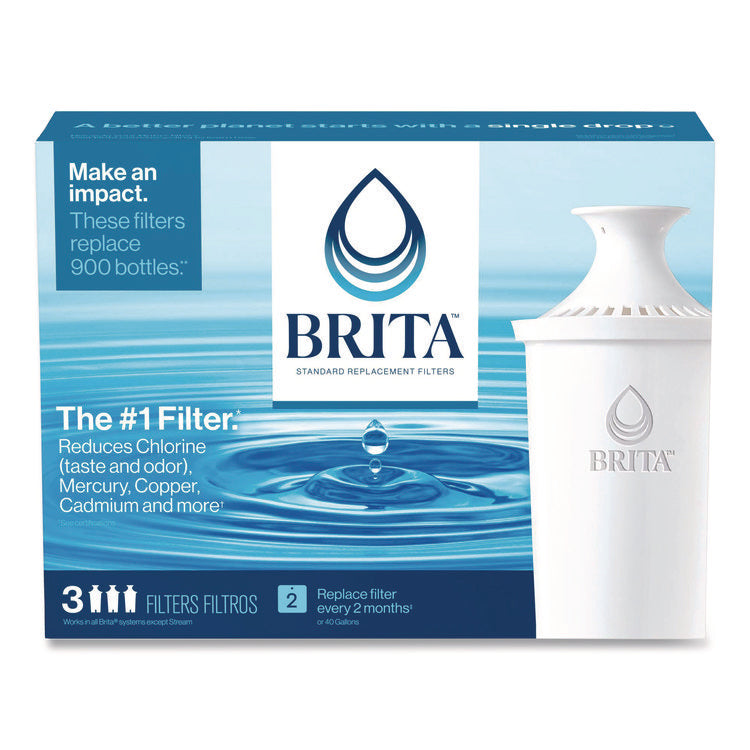 Standard Replacement Filters for Pitchers, 3/Pack, 8 Packs/Carton