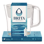 Small 6-Cup Water Filter Pitcher with 1 Standard Filter, Denali, White, 2/Carton