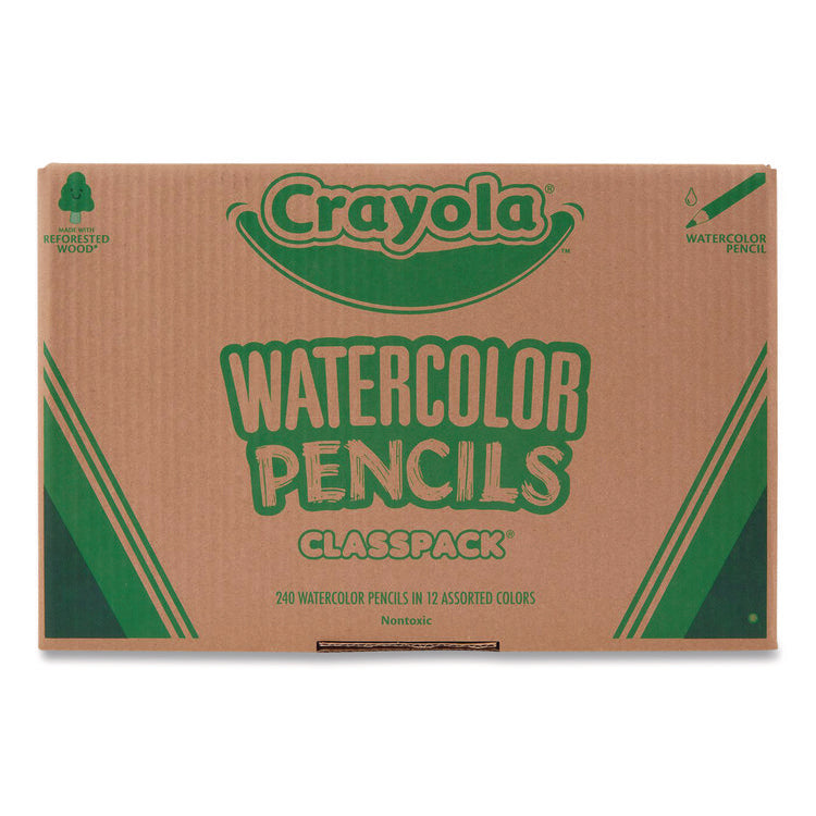 Watercolor Pencil Classpack Set, 3.3 mm, 2B, Assorted Lead and Barrel Colors, 240/Pack
