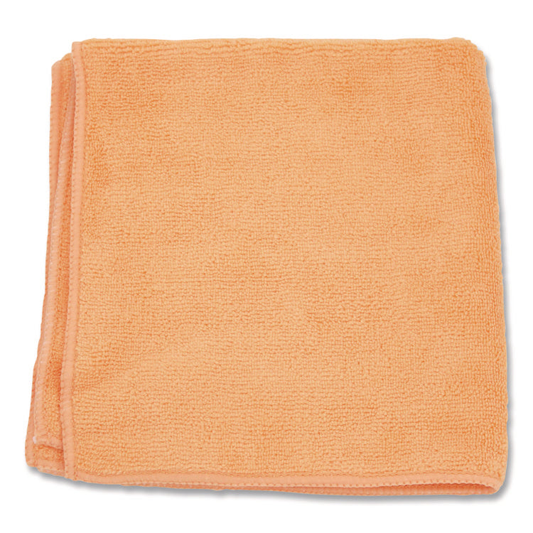 MicroWorks Microfiber Towels, 16 x 16, Orange, Dozen